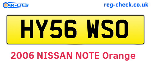 HY56WSO are the vehicle registration plates.