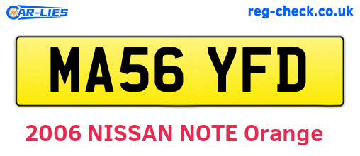 MA56YFD are the vehicle registration plates.