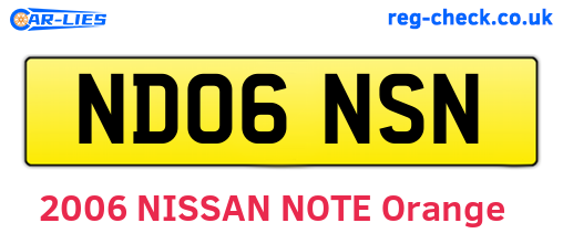 ND06NSN are the vehicle registration plates.