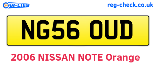 NG56OUD are the vehicle registration plates.