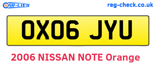 OX06JYU are the vehicle registration plates.