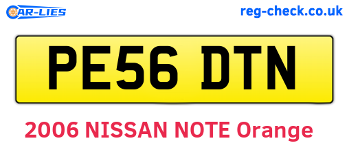 PE56DTN are the vehicle registration plates.