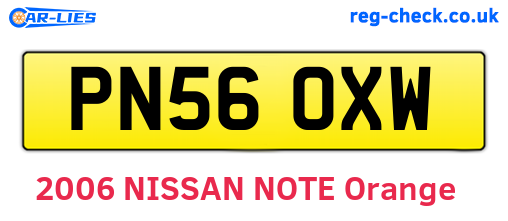 PN56OXW are the vehicle registration plates.