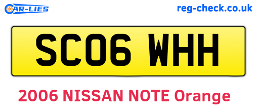 SC06WHH are the vehicle registration plates.