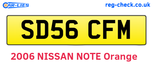 SD56CFM are the vehicle registration plates.