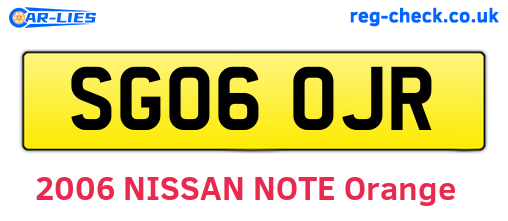 SG06OJR are the vehicle registration plates.