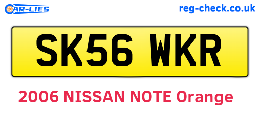 SK56WKR are the vehicle registration plates.