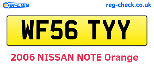 WF56TYY are the vehicle registration plates.