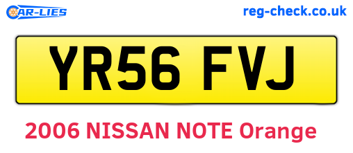 YR56FVJ are the vehicle registration plates.