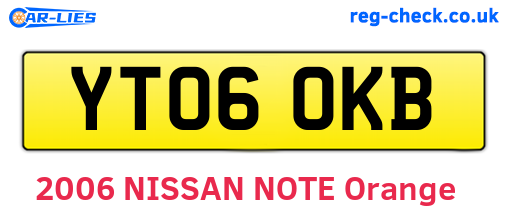 YT06OKB are the vehicle registration plates.