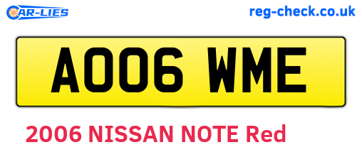AO06WME are the vehicle registration plates.