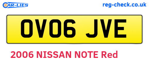 OV06JVE are the vehicle registration plates.