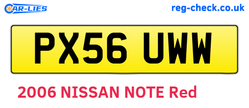 PX56UWW are the vehicle registration plates.