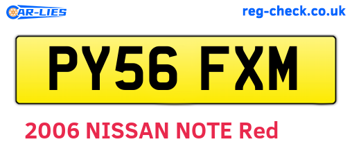 PY56FXM are the vehicle registration plates.
