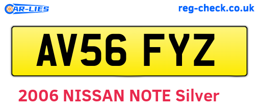 AV56FYZ are the vehicle registration plates.