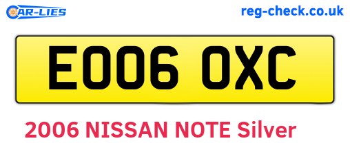 EO06OXC are the vehicle registration plates.