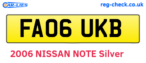 FA06UKB are the vehicle registration plates.