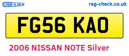 FG56KAO are the vehicle registration plates.
