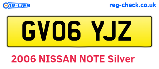 GV06YJZ are the vehicle registration plates.