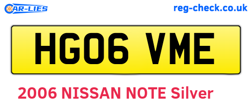 HG06VME are the vehicle registration plates.