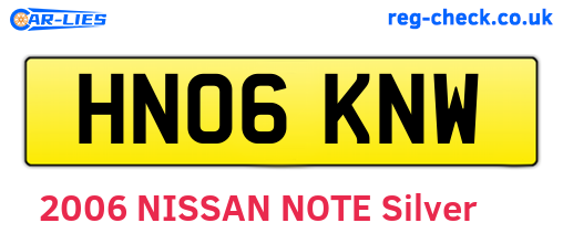 HN06KNW are the vehicle registration plates.