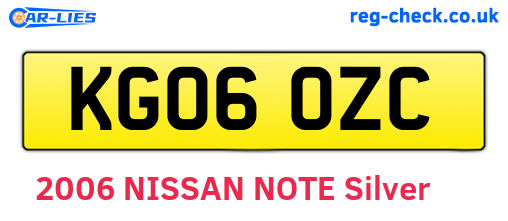 KG06OZC are the vehicle registration plates.