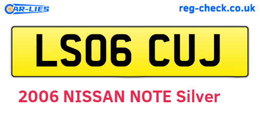 LS06CUJ are the vehicle registration plates.