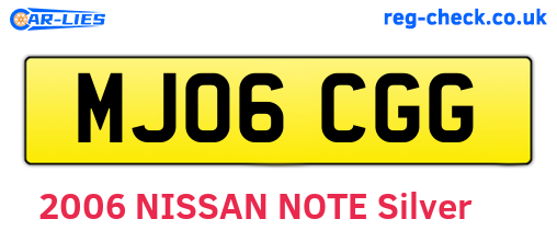 MJ06CGG are the vehicle registration plates.