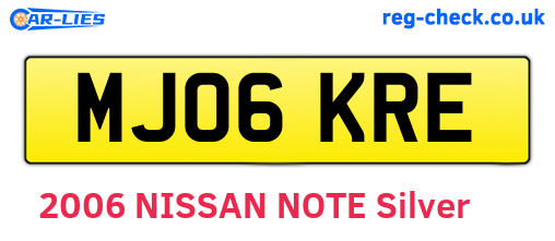 MJ06KRE are the vehicle registration plates.
