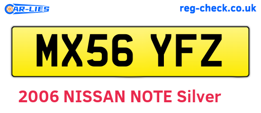 MX56YFZ are the vehicle registration plates.