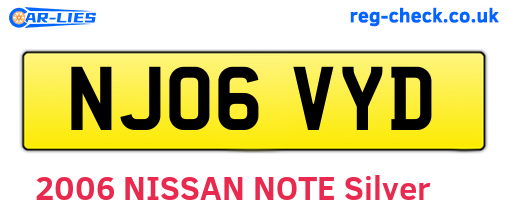 NJ06VYD are the vehicle registration plates.