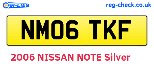 NM06TKF are the vehicle registration plates.