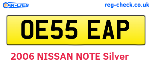OE55EAP are the vehicle registration plates.