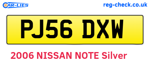 PJ56DXW are the vehicle registration plates.