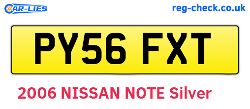 PY56FXT are the vehicle registration plates.