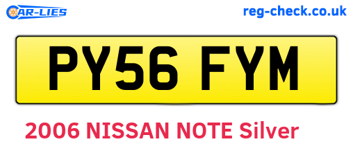 PY56FYM are the vehicle registration plates.