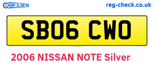 SB06CWO are the vehicle registration plates.