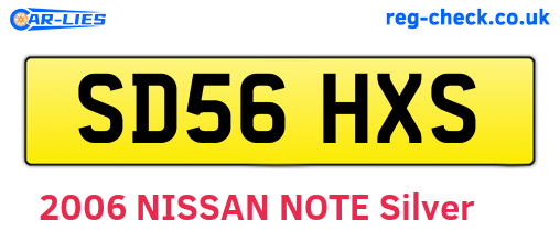 SD56HXS are the vehicle registration plates.