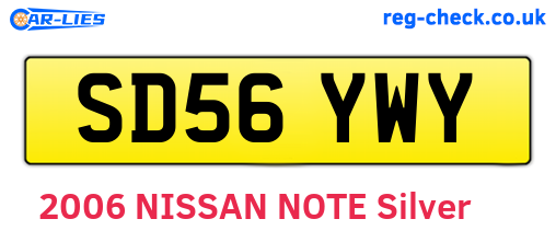 SD56YWY are the vehicle registration plates.