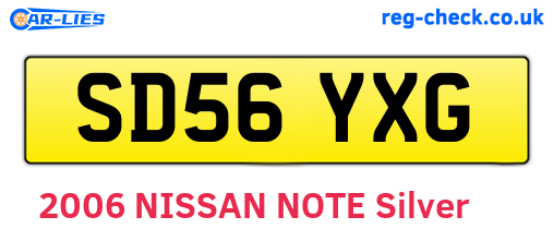 SD56YXG are the vehicle registration plates.