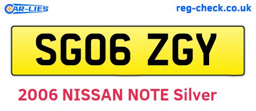SG06ZGY are the vehicle registration plates.