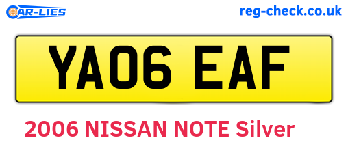 YA06EAF are the vehicle registration plates.