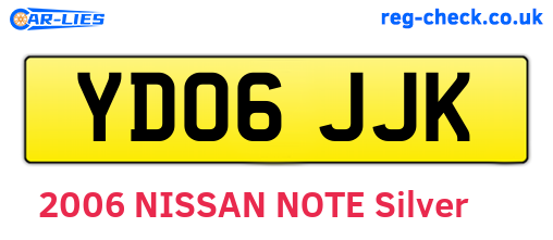 YD06JJK are the vehicle registration plates.