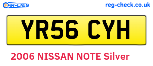 YR56CYH are the vehicle registration plates.