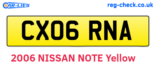 CX06RNA are the vehicle registration plates.