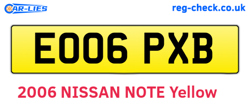 EO06PXB are the vehicle registration plates.