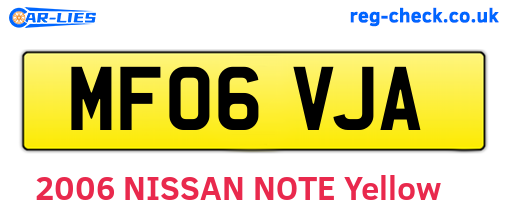 MF06VJA are the vehicle registration plates.