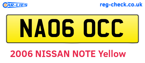 NA06OCC are the vehicle registration plates.