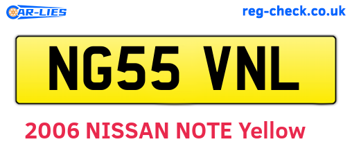 NG55VNL are the vehicle registration plates.