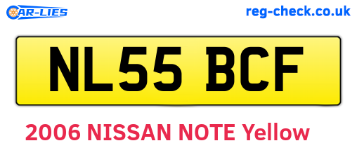 NL55BCF are the vehicle registration plates.